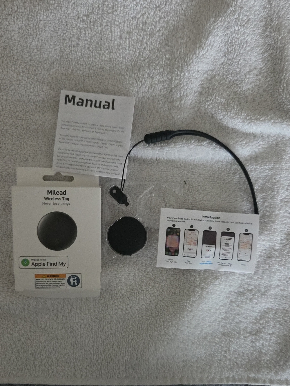 Black Wireless Bluetooth Find-My Tags - Compatible with Apple Find My. 4 Each